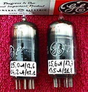 2 x Ecc88 6dj8 General Electric GE USA Gain 98% dla NOS