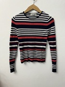 Wiskozowy sweter w paski sweterek Zara Knit rozmiar S 36