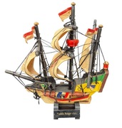 STATEK+GRATIS PIĘKNY ŻAGLOWIEC DREWNIANY DUŻY ANTYK 60-lata OKAZJA