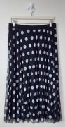 Sinsay długa plisowana spódnica czarna w duże grochy rozmiar L 