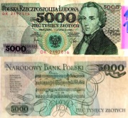 011 - Banknot PRL Narodowy Bank Polski - nominał 5000 zł (463)