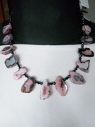 Naszyjnik  korale agat druzy spinel Sr.925 