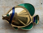 Piękna broszka „rybka” z emalią – Zepter (Fish Brooch).