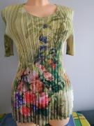 JEANNIE_- BLUZKA PLISOWANA KOLORY KWIATY __IDEALNA___38/40