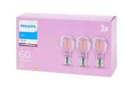 Żarówki LED 7W żarnikowe Philips odpowiednik 60 watów 806 lumenów 3 sztuki