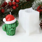 KAKTUS w CZAPCE MIKOŁAJA Świąteczna forma sil. 8.3*7.5 do Świec akcesoria 
