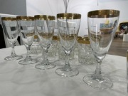 Theresienthal crystal, Minton Borte, 24K gold duży zestaw