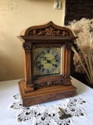 Zegar CARL BADISCH ok. 1895 - 1900 model 5078 Arts&Crafts orzech loft