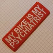 Morale Patch/Naszywka MY BIKE IS MY PSYCHIATRIST  (rewers z klejem)