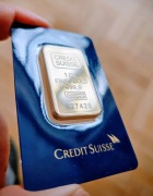 sztabka złota imitacja 1 uncja CREDIT SWISS certyfikat indywidualny numer