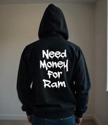 Męska Czarna Bluza M Need Money For RAM