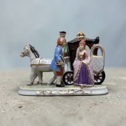Konie kareta figurka porcelanowa hand made Rokoko