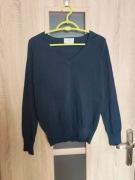 279 Granatowy sweterek dekolt V rozmiar M
