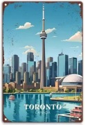 Plakat metalowy podróżniczy vintage 20x30cm: TORONTO, KANADA