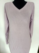 Fioletowy wrzosowy sweter sukienka dzianinowy Cubus