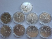 Zestaw 9x Libertad Meksyk 1 uncja Srebra (1 oz Ag .999) Roczniki 2016-2024