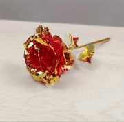 ZŁOTO CZERWONA RÓŻA FOLIOWA NA WALENTYNKI