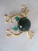 PIĘKNA   BROSZKA - WISIOR -MOSIĄDZ I SZKŁO