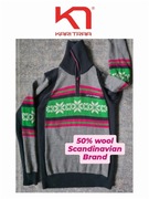 Kari Traa sweter damski M norweski wełna skandynawski szary wełniany