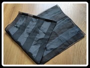 Czarny szal chusta 32 cm x 136 cm w pasy