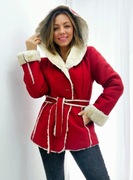 Kożuch ekologiczny damski rosso kelly KRISKÓR