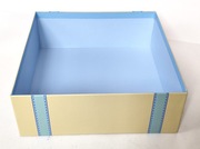 Pudełko dekoracyjne żółto - niebieskie ozdobne box tacka kwadratowe