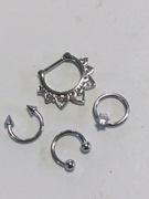 Kolczyki nos ucho warga 4 szt 