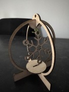 Dekoracja na stół świąteczny bombka z płatkiem śniegu