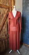 Zara Trafaluc sukienka maxi boho rust knit S/M oversize