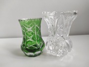 Dwa małe wazoniki szkło kryształowe 