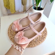 Buty baletki 29 Nelli Blu różowe kokardki baleriny balerinki na rzepy