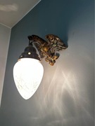 Kemar-kinkiet orzeł mosiążny  patynowany - kryształowy klosz 