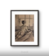 Akt kobieta" Demony nie śpią" węgiel 