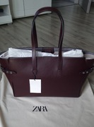 Duża bordowa torba shopper Zara