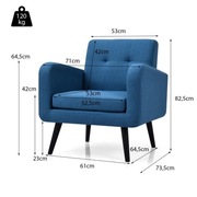 Fotel tapicerowany COSTWAY HV10519NY