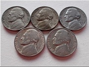 USA zestaw 5 centów Jefferson nickel