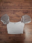 Biały krótki top croptop Zara rozmiar M