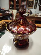 Szklana stara cukiernica, biedermeier 