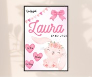 Personalizowana metryczka dla dziecka A4 + ramka GRATIS 