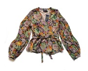 POLO RALPH LAUREN szyfonowa kopertowa bluzka w kwiaty 10 na M-L