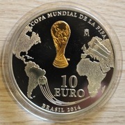 10 EURO 2012 HISZPANIA - BRAZYLIA 2014 + CERTYFIKAT + ETUI