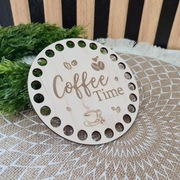 Drewniana podkładka pod kubek z grawerem