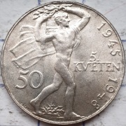 Czechosłowacja 50 koron 1948 10g Ag 500