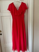 Hexeline suknia wieczorowa 34 malinowa Hiszpanka z cyrkoniami impreza