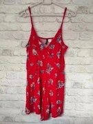 Czerwony krótki kombinezon na lato letni kwiecisty kwiaty kwiatki S szorty