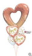 Walentynki Bukiet Balonowy z Helem Serca Love 1666