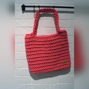 Różowa torba shopperka,polski sznurek handmade