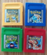 4 gry Pokemon - YELLOW BLUE GREEN RED Gameboy Color/Advance/Classic/Pocket 