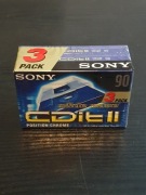 Nowy Trójpak Kaset Sony CDit II 90 Slide Case Chrome Vintage 