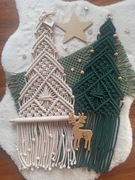 Choinka ze sznurka wisząca makrama 